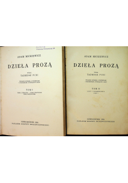 Mickiewicz Dzieła prozą tom 1 i 2 1934r