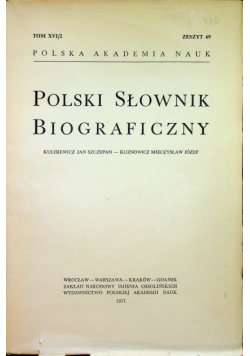 Polski Słownik Biograficzny XVI