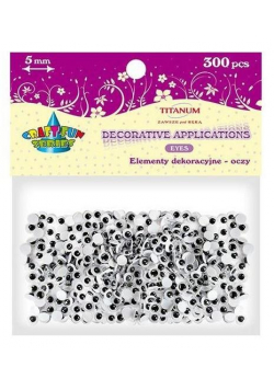 Oczy bez kleju i rzęs 5mm 300szt