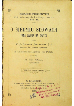 O siedmiu Słowach 1889 r