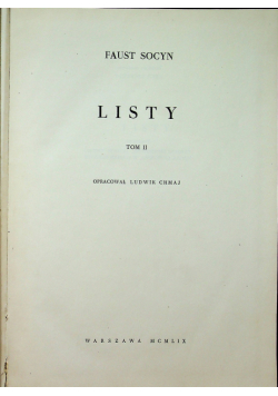Socyn Listy tom II