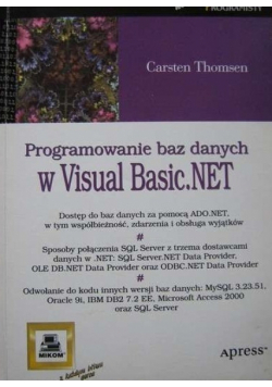 Programowanie baz danych w Visual Basic NET