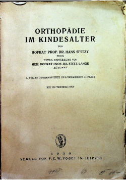 Orthopadie im kindesalter 1930 r.
