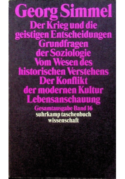 Der Krieg Und Die Geistigen Entscheidungen