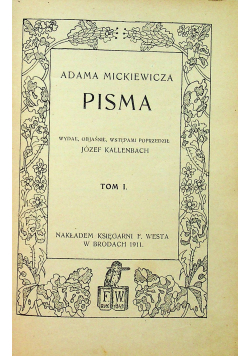 Mickiewicz Pisma tom I 1911 r.