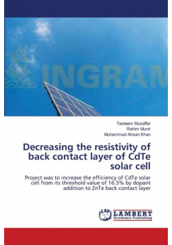 Decreasing the resistivity of back contact layer of CdTe solar cell