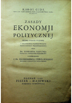 Zasady ekonomji politycznej 1929r