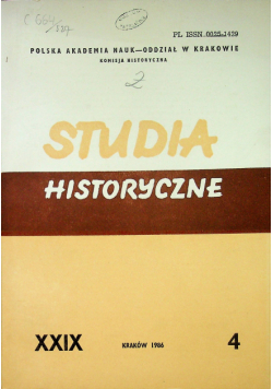 Studia historyczne XXIX