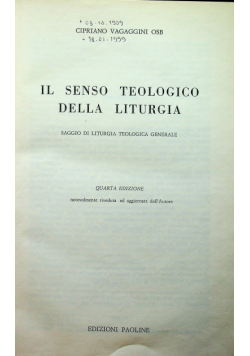 Il senso teologico della liturgia
