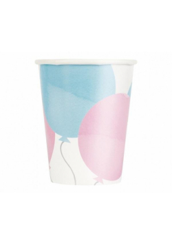 Kubeczki papierowe Gender Party 266ml 8szt