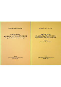 Krótki kurs analizy matematycznej  2 części