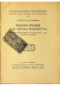 Badania Polskie nad sztuką starożytną 1948 r