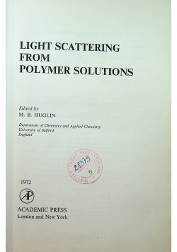 LIght scattering from polymer solutions