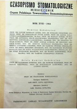 Czasopismo stomatologiczne rok XVII