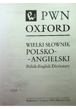 Wielki słownik polsko angielski PWN Oxford