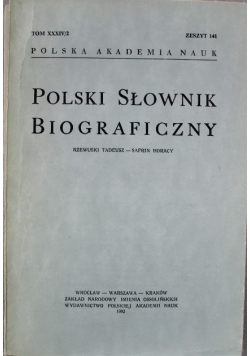 Polski Słownik Biograficzny zeszyt 141