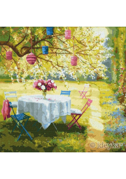 Malowanie po numerach - Wiosenne lampiony 50x50cm