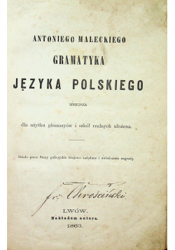 Gramatyka Języka Polskiego 1863 r.