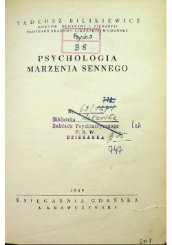 Psychologia marzenia sennego 1948 r