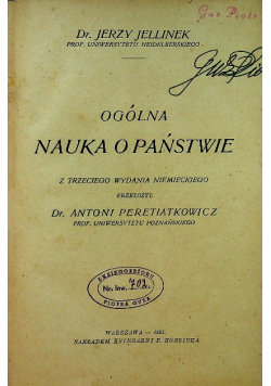 Ogólna nauka o państwie 1921 r.