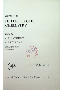 Advances in Heterocyclic Chemistry 14