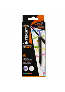 BIC Intensity Dual Tip Highlighter mix 6