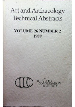 Art and archaeology technical abstracts vol 26 number 2