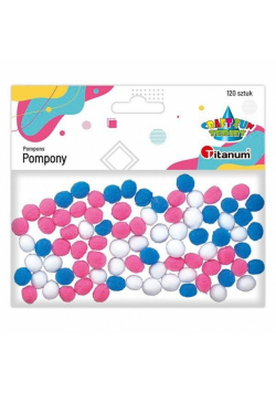 Pompony poliestrowe 10mm mix 120szt