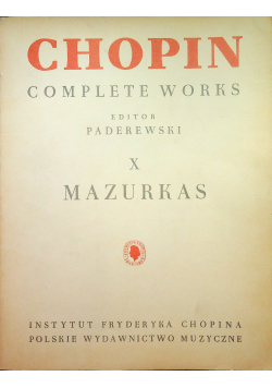 Chopin complete works X
