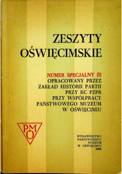Zeszyty oświęcimskie numer specjalny 1