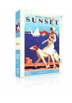 Puzzle 500 Sunset, Spacer z psem XXL