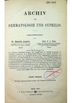 Archiv fur dermatologie und syphilis 1873 r