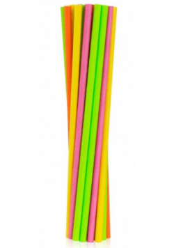 Rurki słomki papierowe Fluor MIX 6x197mm 24szt