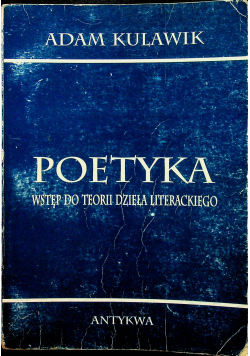 Poetyka Wstęp do teorii dzieła literackiego