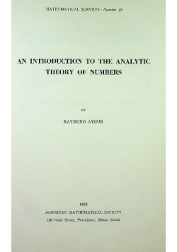 An introduction to the analytic theory numbers