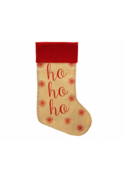 Skarpeta świąteczna z juty Ho Ho Ho 46cm