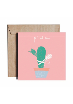 Karnet kw Get Well Cactus / Zdrowiej kaktusie ES35