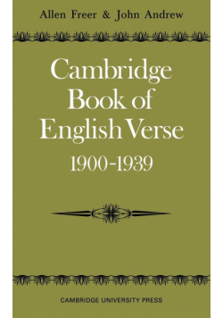 Cambridge Book of English Verse 1900 1939