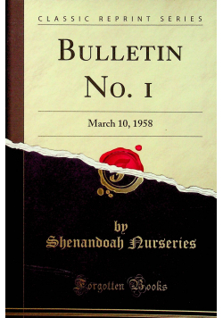 Bulletin no I reprint z 1958 r