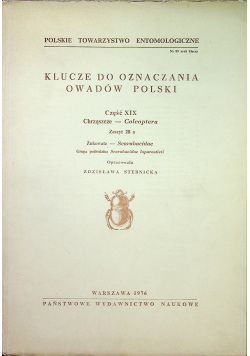 Klucze do oznaczania owadów Polski Część XIX Chrząszcze Coleoptera Zeszyt 28 a