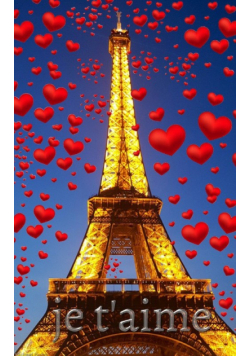je t'aime Eiffel Tower red hearts creative blank journal