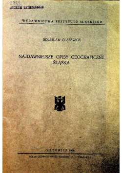 Najdawniejsze opisy geograficzne Śląska 1936 r.