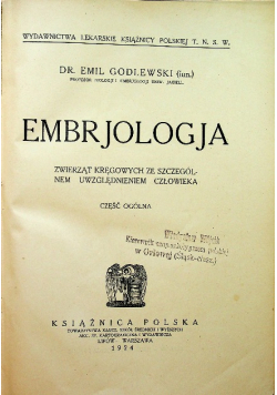 Embrojologja 1924 r.