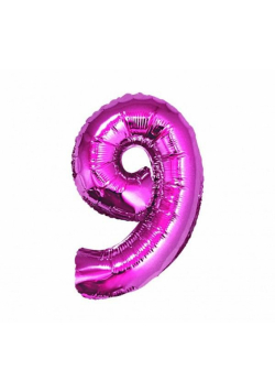 Balon foliowy cyfra 9 różowa 92cm