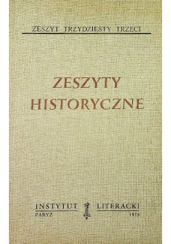 Zeszyty historyczne zeszyt 33