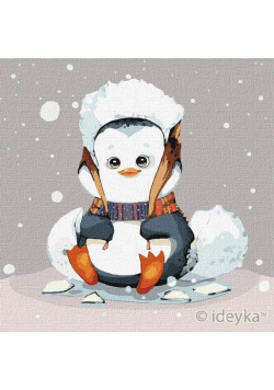 Malowanie po numerach - Mały pingwinek 25x25cm