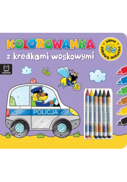Kolorowanka z kredkami woskowymi Udane zabawy malucha. Książeczka fioletowa
