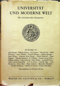 Universitaten und moderne Welt Ein internationales Symposion