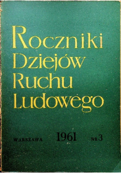Roczniki dziejów ruchu ludowego nr 3
