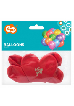 Balony serca czerwone, Walentynka 3szt